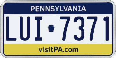 PA license plate LUI7371