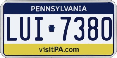 PA license plate LUI7380