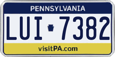 PA license plate LUI7382