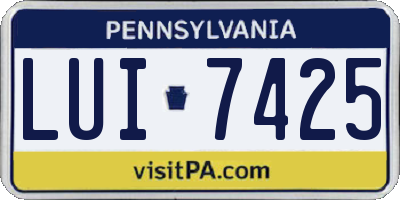 PA license plate LUI7425