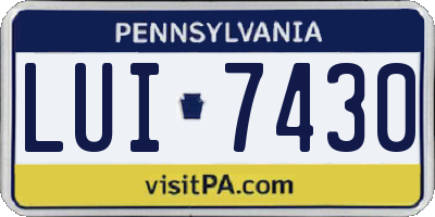 PA license plate LUI7430
