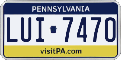 PA license plate LUI7470