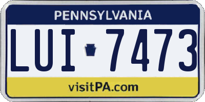 PA license plate LUI7473