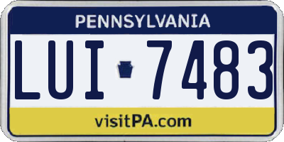 PA license plate LUI7483