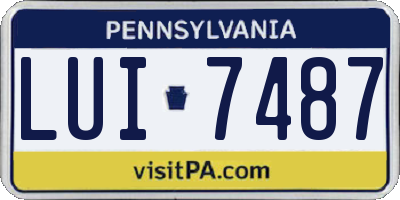 PA license plate LUI7487