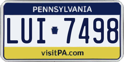 PA license plate LUI7498
