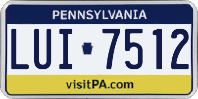 PA license plate LUI7512