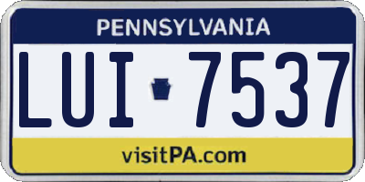 PA license plate LUI7537