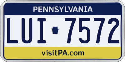 PA license plate LUI7572