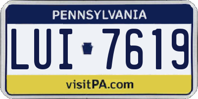 PA license plate LUI7619