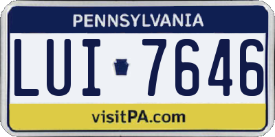 PA license plate LUI7646