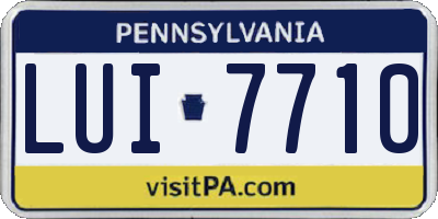 PA license plate LUI7710