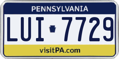 PA license plate LUI7729