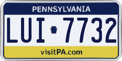 PA license plate LUI7732