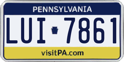 PA license plate LUI7861