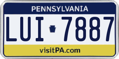 PA license plate LUI7887