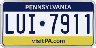 PA license plate LUI7911