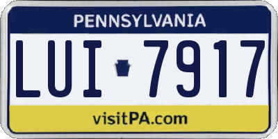 PA license plate LUI7917