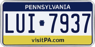 PA license plate LUI7937
