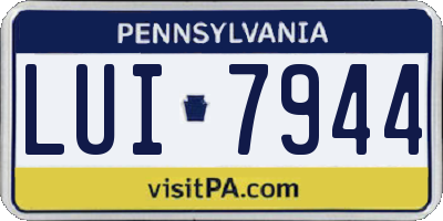 PA license plate LUI7944