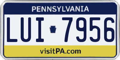 PA license plate LUI7956