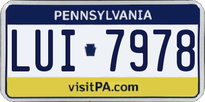 PA license plate LUI7978