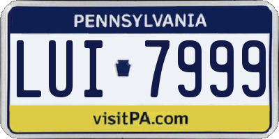 PA license plate LUI7999