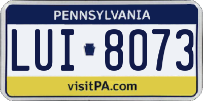 PA license plate LUI8073