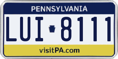 PA license plate LUI8111