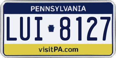 PA license plate LUI8127