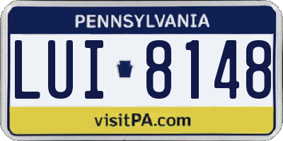 PA license plate LUI8148