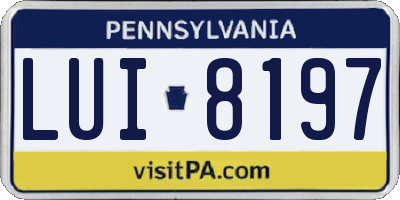 PA license plate LUI8197