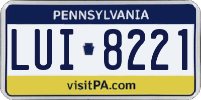 PA license plate LUI8221
