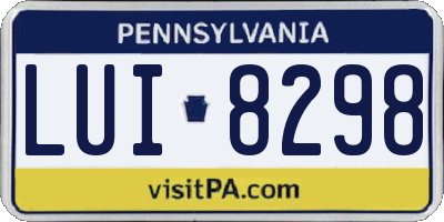 PA license plate LUI8298
