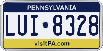 PA license plate LUI8328