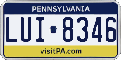PA license plate LUI8346