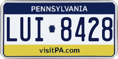 PA license plate LUI8428