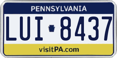PA license plate LUI8437