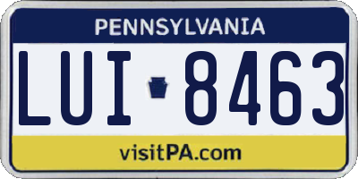 PA license plate LUI8463
