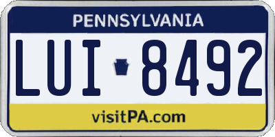PA license plate LUI8492