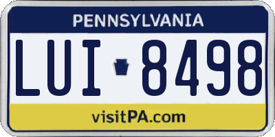PA license plate LUI8498