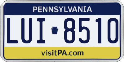 PA license plate LUI8510