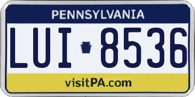 PA license plate LUI8536