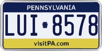 PA license plate LUI8578