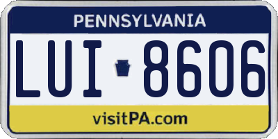 PA license plate LUI8606