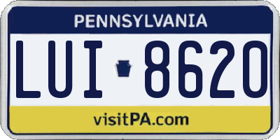 PA license plate LUI8620
