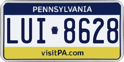 PA license plate LUI8628