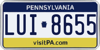 PA license plate LUI8655