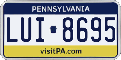 PA license plate LUI8695