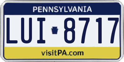 PA license plate LUI8717
